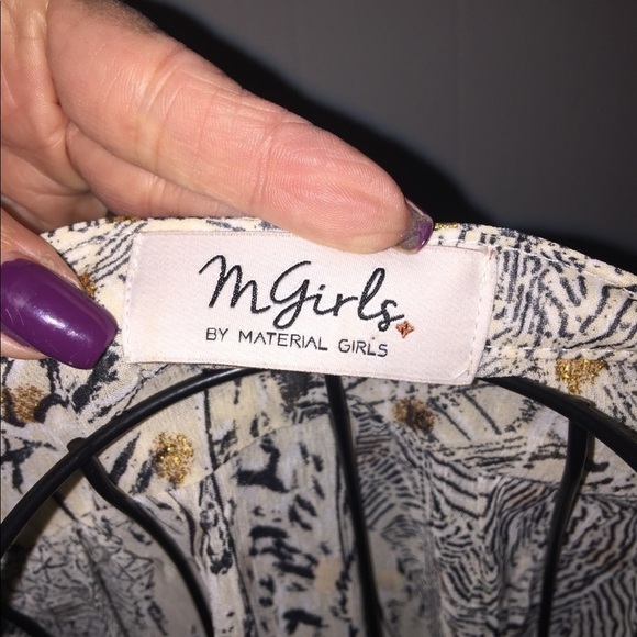 NWOT Material‎ Girls size small oversized cream gold and gray 3/4 length sleeves - Picture 6 of 8